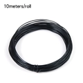 Close-up of 10-meter black aluminum wire roll for DIY jewelry making and crafts - Black