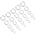 Polished stainless steel jump rings in various sizes for DIY jewelry making sets - 0.5x2.5mm / Pack of 200 / Steel
