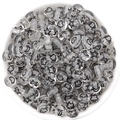 Clear acrylic flat round beads with black star moon heart and flower motifs for DIY - 7*4mm Hole 1.5mm (100 Pieces) / Transparent With Black Pattern (17#)