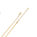 Flat snake bone chain necklace in gold finish with lobster clasp and adjustable link - Width 3mm Length 40cm / Gold
