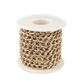 Golden curb chain roll for bag straps and DIY accessories on white plastic spool - 7*10mm Wire Diameter 2mm / Gold