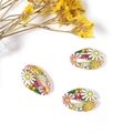 Pendentifs coquillages naturels aux motifs marguerites colorés pour la création bijoux - Imprimé Marguerite (2#)