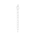 Detail view of silver lobster clasp extender chain with teardrop bead for DIY jewelry - 5cm / Silver