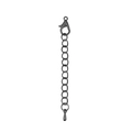 Detailed close-up of dark grey lobster clasp with adjustable extension chain and water drop charm - 5cm / Gun Black