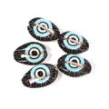 Cinq pièces de cauris naturels avec motif œil maléfique noir pour la création de bijoux - Mauvais Œil Noir Bleu (3#)