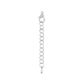 Silver lobster clasp extension chain with teardrop pendant for DIY jewelry making - 5cm / White K/Silver