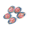 Lot de 5 perles en forme de coquillage motif œil maléfique pour bijoux artisanaux - Mauvais Œil Radiant Coloré (4#)