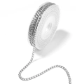 Bulk silver stainless steel curb chain spool for DIY jewelry making and handmade crafts - 3mm / 1:1 Curb Chain Style / Steel