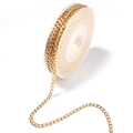 Polished gold stainless steel Cuban curb chain roll for DIY jewelry making 10m length - 3mm / 1:1 Curb Chain Style / Gold