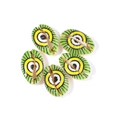 Natural cowrie shells with painted evil eye pattern for DIY handmade jewelry crafts - Green Radiant Evil Eye (6#)