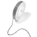 Bulk spool of silver stainless steel Figaro chain for DIY jewelry making and crafts - 3mm / 1:3 Figaro Chain Style / Steel