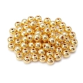 Macro shot of polished gold CCB round beads with center hole for DIY jewelry making - Approx. 3mm (500 Pieces/Pack) / Gold