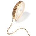 Golden plated stainless steel Figaro chain on clear spool for DIY jewelry making - 3mm / 1:3 Figaro Chain Style / Gold
