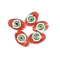 Five-piece evil eye hand-painted natural cowrie shells for DIY jewelry making - Red Radiant Evil Eye (7#)