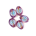 Handmade purple shell beads with blue evil eye pattern for DIY jewelry crafts - Purple Radiant Evil Eye (8#)