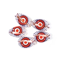 Five hand-painted Evil Eye cowrie shells for DIY jewelry making with blue lash patterns - Navy Eyelash Evil Eye (9#)