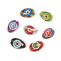 Handcrafted shell beads with colorful evil eye patterns for DIY jewelry making - Rainbow Gradient Evil Eye (10#)