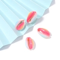 Pink and yellow gradient painted natural shell charms for DIY jewelry making - Pink Yellow Blue Gradient (15#)