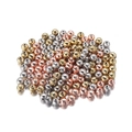Macro-opname van gefacetteerde CCB-kralen in goud, zilver en roségoud voor DIY-sieraden - 4mm (200 stuks/zak) / Meerkleurig