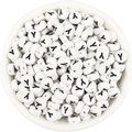 DIY acrylic alphabet beads 7x4mm flat round white beads with black letter Y - Letter Y / 100 Pcs/Pack (16g)
