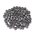 Macro detail of smooth metallic gunblack CCB round beads with center hole for DIY jewelry - Diameter 8mm (Hole 3.8mm, 100 Pcs, 20g) / Gun Black