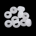 Macro shot of eleven translucent white stone large hole beads for DIY jewelry making - 10mm / White Crystal