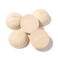 Cinq demi-sphères en bois de lotus naturel pour bricolage DIY avec grain de bois lisse - 10mm / Couleur bois naturel