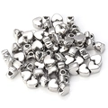Gros plan de perles en forme de cœur argenté poli avec de grands trous pour bijoux DIY - K Blanc/Argent / 1.2cm