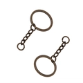 Set di portachiavi piatti in bronzo antico con catena e anello per gioielli fai-da-te - Portachiavi Bronzo Antico + Anello