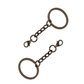 Portachiavi piatto in metallo bronzo vintage fai-da-te con chiusura a moschettone e catena - Portachiavi Bronzo Antico + Anello + Moschettone