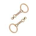 Set di due portachiavi piatti in metallo dorato lucido con chiusura a moschettone - Portachiavi Oro + Anello + Moschettone