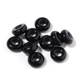 Close-up of polished black large hole beads for DIY jewelry and beaded crafts - 10mm / Black Agate