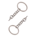 Portachiavi piatti in argento con catena e vite a occhiello per gioielli fai-da-te - Diametro Esterno 30mm / Portachiavi Bianco K + Anello + Perno ad Occhiello