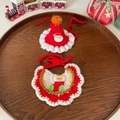Set natalizio in maglia rossa per animali con cappello e bavaglino decoro Babbo Natale - Taglia unica / Bavaglino Rosso Calza Natale e Cappello Babbo Natale