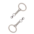 Portachiavi piatto con catena e chiusura a moschettone in finitura argento per fai da te - Portachiavi Bianco K + Anello + Moschettone