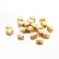 DIY jewelry making components: polished golden heart-shaped metal spacer beads with holes - Gold Heart-Shaped Hole Beads / 200 Pieces/Pack