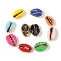 Colorful alloy shell pendants with gold plating and enamel finish for DIY jewelry - Mixed Colors (26#)