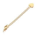 Golden 5cm stainless steel jewelry extension chain with heart charm and lobster clasp - Heart / Gold