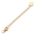 5cm gold-plated stainless steel extension chain with lobster clasp and heart charm - Crooked Heart / Gold