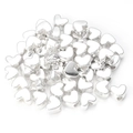 Perles en forme de cœur argenté en plastique CCB avec de grands trous pour bijoux DIY - Argent / 1.2cm