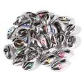 Silver plated cowrie shell beads with colorful evil eye patterns for DIY jewelry making - Silver Evil Eye (28#)