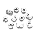 Pack of 10 antique silver spacer beads with hollow X-pattern for DIY jewelry making - Hollow Cross Pattern Style (Style 4)