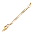 Golden 5cm stainless steel extension chain with lobster clasp and cone pendant - 3D Teardrop