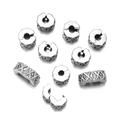 Antique silver stopper beads with diamond texture for DIY bracelet jewelry making - Vintage Embossed Style (Style 6)