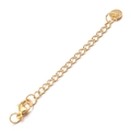 Golden 5cm stainless steel extension chain with lobster clasp and S. Steel tag - Engraved Round Disc