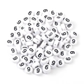 7x4mm white acrylic beads with black numbers 6 and 9 for DIY jewelry making - Number 9 / 100 Pcs/Pack (16g)