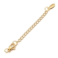 Golden 5cm stainless steel extender chain with lobster clasp and drop tag - Ellipse