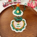 Cappello natalizio in maglia verde con stella e sciarpa ondulata coordinata per gatti e cani - Taglia unica