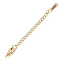 Golden 5cm stainless steel extender chain with lobster clasp and drop-shaped S.STEEL tag - Engraved Waterdrop
