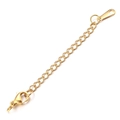 5cm gold stainless steel extension chain with lobster clasp and drop tag - Glossy Hang Tag